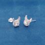 Reindeer Christmas Cz Sparkly Stud Earrings, thumbnail 2 of 6