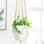 Pack Of Two Cotton Rope Macrame Hanging Planters, thumbnail 4 of 4