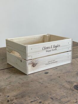 Personalised Wooden Crate For Easter, 4 of 7
