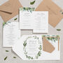 Greenery Botanical Pocketfold Wedding Invitations, thumbnail 1 of 7