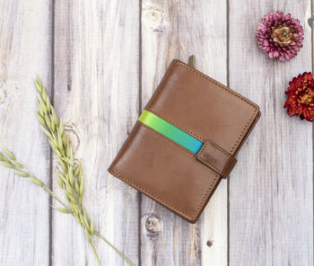 Pride Brown Leather Trifold Wallet Purse Rfid, 5 of 6