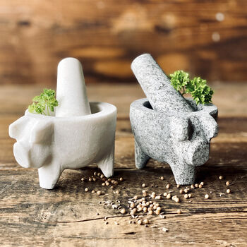 Marble Piggy Pestle And Mortar, 2 of 4