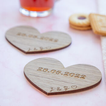 Personalised Couples Gift, Love Heart Coasters, 2 of 4