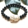 Mens Buddha Volcanic Stone Bracelet Gift Set, thumbnail 2 of 4