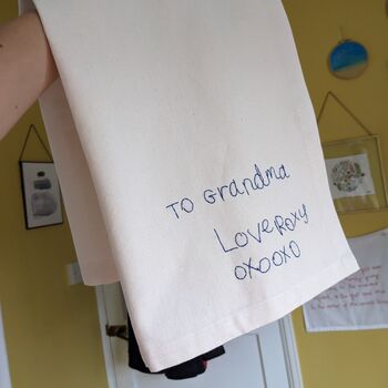 Personalised Tea Towel With Handwritten Message, 5 of 10