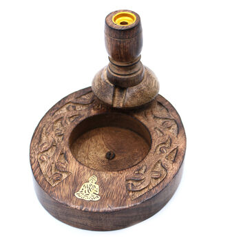 Sm Mango Wood Backflow Burner Brass Buddha, 7 of 7