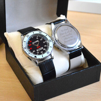 Personalised 50th Birthday Mens Wrist Watch, 2 of 4