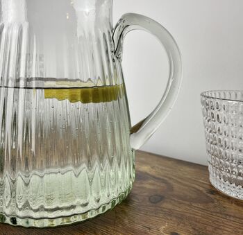 Ribbed Recycled Glass Jug, 2 of 6