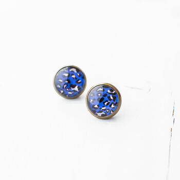 Blue Leopard Pattern Earrings, 5 of 10
