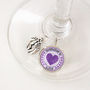 Personalised Hearts And Flowers Wine Glass Charm, thumbnail 4 of 8