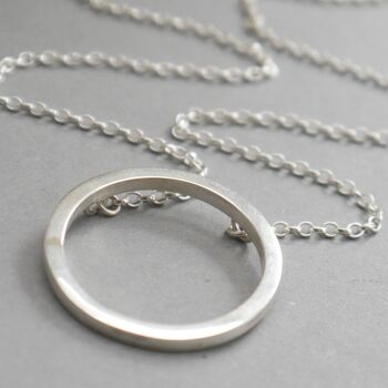 Recycled Silver Circle Necklace, 3 of 4
