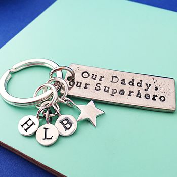 Personalised Our Daddy Our Superhero Keyring, 4 of 7