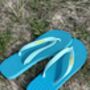 Vibrant Teal Rubber Flip Flops, thumbnail 9 of 12