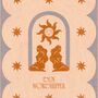 Sun Worshipper, Blue, Bohemian Celestial Sun Art Poster, thumbnail 3 of 3