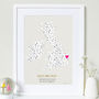 Personalised Couples Love Map Print Any Country, thumbnail 1 of 6