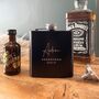 Personalised Script Engraved Black Metal Hip Flask Wedding, Groomsmen And Birthday Gift, thumbnail 4 of 12