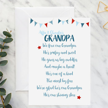 Download Grandad Grandpa Pops Poem Card A5 By Giddy Kipper ...