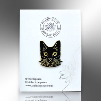 Black Cat Club Enamel Lapel Pin Badge, 5 of 9