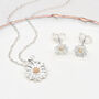 Sterling Silver Earring And Necklace Birth Flower Set, thumbnail 1 of 12