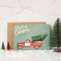 Personalised Christmas Card, Wooden Retro Car, thumbnail 1 of 5
