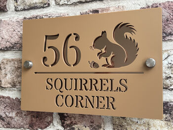 Personalised Squirrel Design House Acrylic Number Sign, 4 of 6