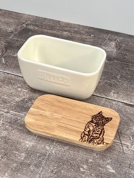 Cat White Butter Dish, 2 of 4