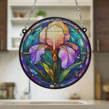 Iris Stained Glass Effect Suncatcher, 4 of 5