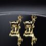 Reindeer Gold Cufflinks Gift For Men 316 L Stainless Steel Christmas, thumbnail 1 of 4
