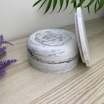 Grey Marbled Wide Smooth Storage Pot With Lid, 4 of 7