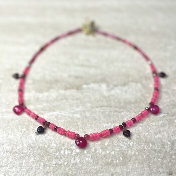 'La Vie En Rose' Opal Chalcedony And Garnet Necklace, 2 of 8