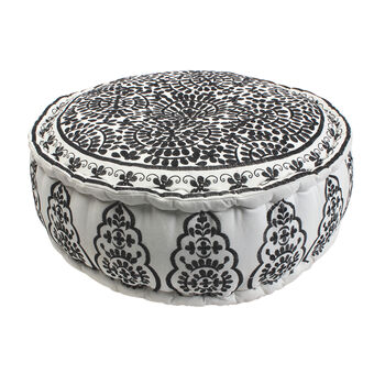 Nomad Embroidered Pouf Black, 2 of 2