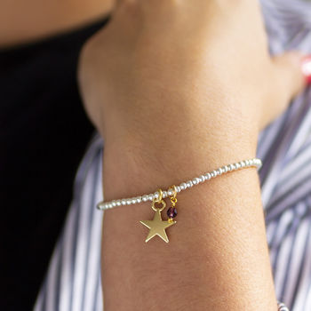Personalised Gold Plated Star Beaded Charm Bracelet, 5 of 10
