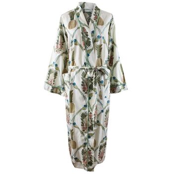Pineapple And Bluebird Cotton Dressing Gown, 8 of 8