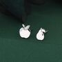Mismatched Sterling Silver Apple And Pear Stud Earrings, thumbnail 1 of 12