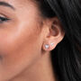 'Thank You' Sterling Silver Asymmetric Heart Earrings, thumbnail 4 of 6