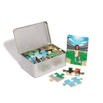 Girl's Football Themed Puzzle | Kids Wooden Jigsaw, 2 of 5