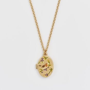 Robin And Blackberry Gold Locket Chain Necklace, 3 of 10