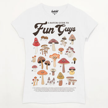Fun Guys Women's Mushroom Guide T Shirt, 5 of 5
