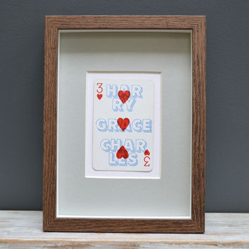Three's Family Personalised Vintage Playing Card Print, 2 of 5