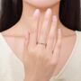 Emerald Green Ombre Half Eternity Ring Sterling Silver, thumbnail 4 of 12