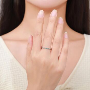 Emerald Green Ombre Half Eternity Ring Sterling Silver, 4 of 12