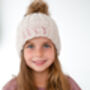 Child's Personalised Name Embroidered Faux Fur Pompom Bobble Hat, thumbnail 2 of 7