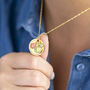 Three Generations Gold Plated Disc Birthstone Necklace, thumbnail 1 of 8