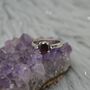 Red Garnet, Cz Sterling Silver Ring: January Birthstone, Handmade Stacking Ring, UK Size L, thumbnail 7 of 9
