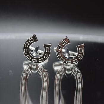 Horseshoe Cufflinks Gift Men 316 L Stainless Steel Symbol Of Luck, 5 of 5
