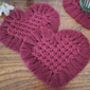 Heart Drink Macrame Coaster Set, thumbnail 1 of 7