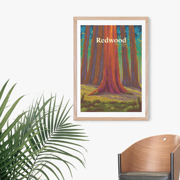 Redwood National Park Travel Poster Art Print, 4 of 8