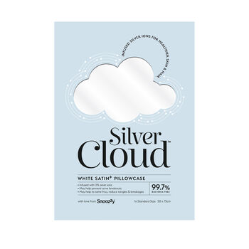 Silver Cloud Heart Print And White Pillowcase Set, 8 of 8