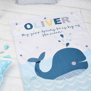 Personalised Whale Baby Blanket, 2 of 4