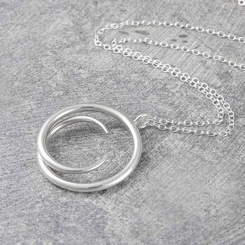 Sterling Silver Round Tapered Eclipse Pendant, 7 of 10